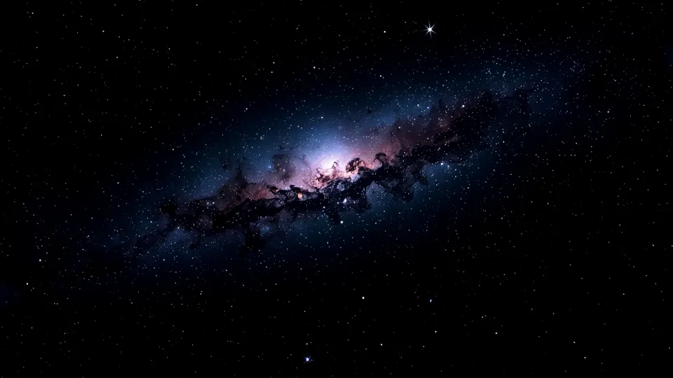 Dark galaxy with nebula stars AMOLED wallpaper